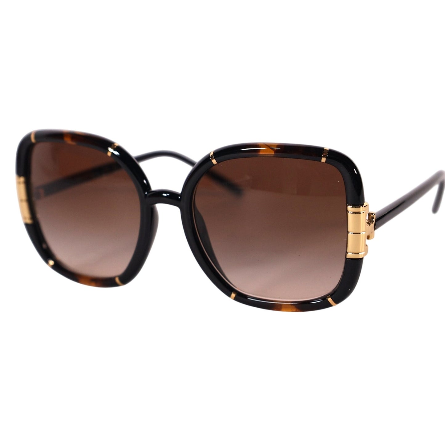 Tory Burch Eleanor Oversized Square Womens Sunglasses-Dark Tortoise/Brown
