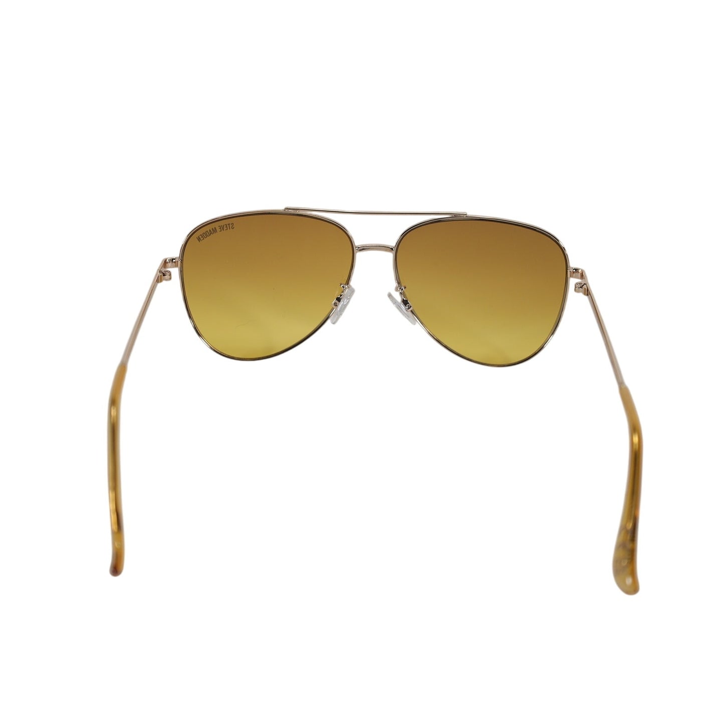 Steve Madden SANTANA Metal Aviator Sunglasses - Gold / Crystal Yellow