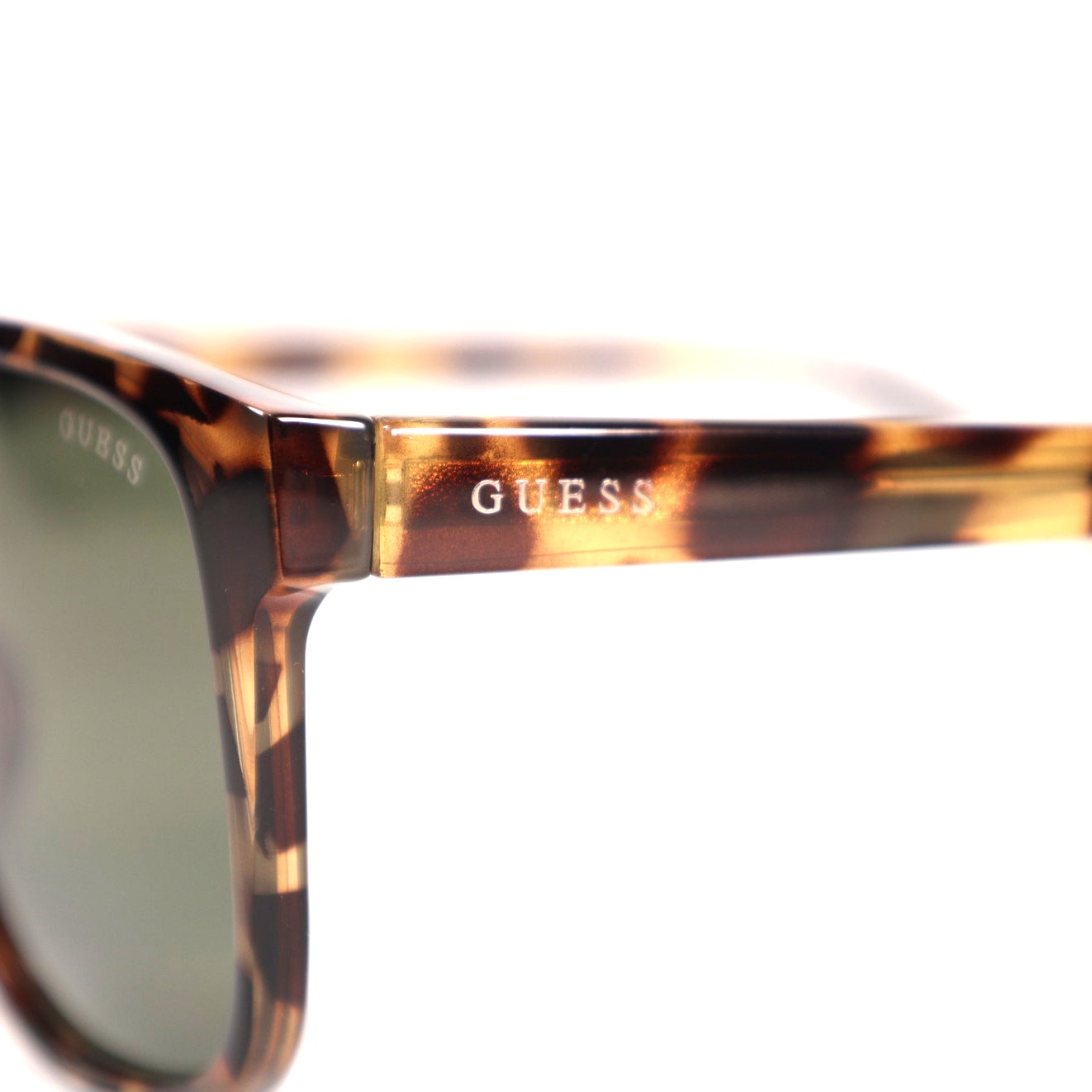 Guess Mens Square Sunglasses - Blonde Havana / Green