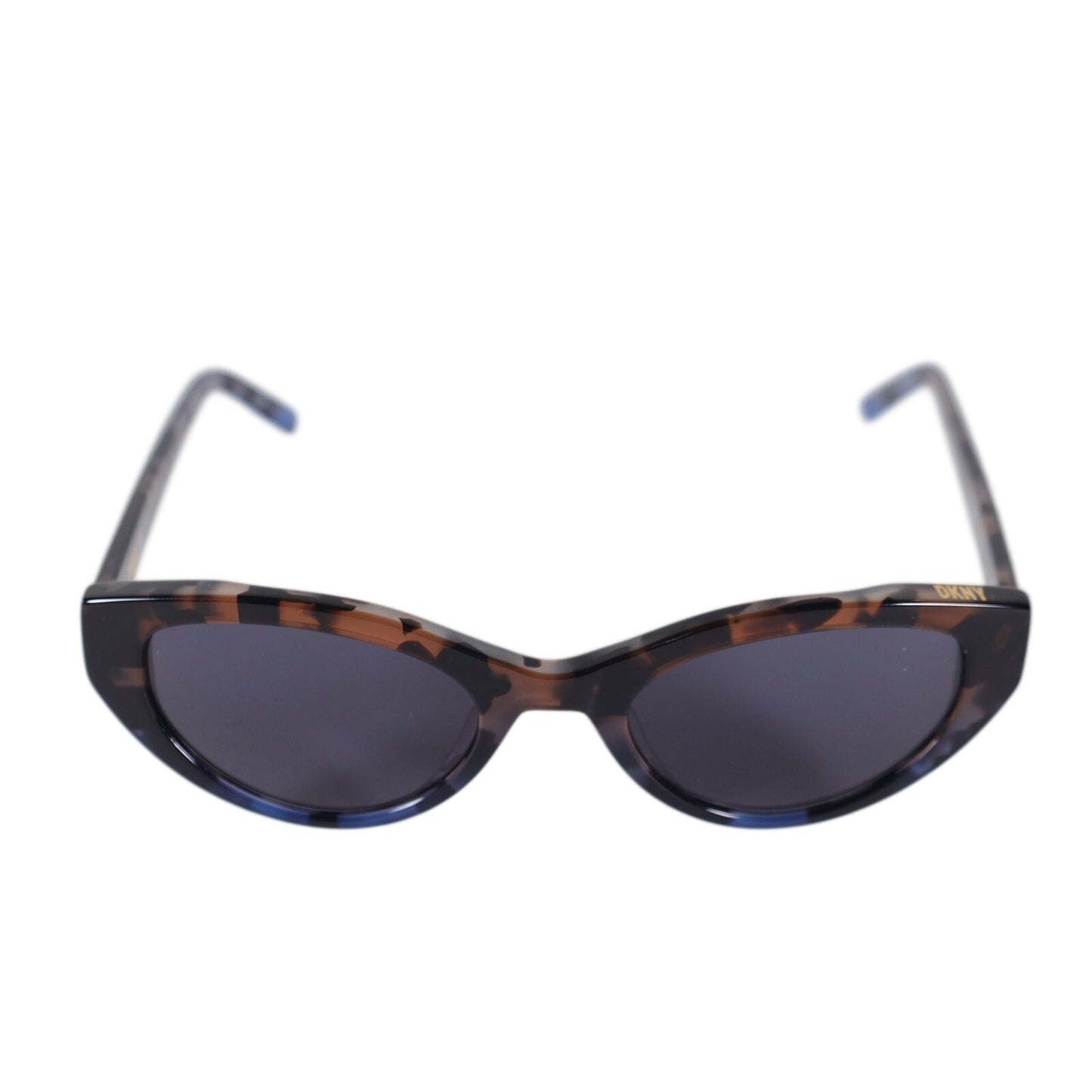 DKNY Narrow Cat Eye Womens Sunglasses - Mocha / Blue Tortoise Gradient