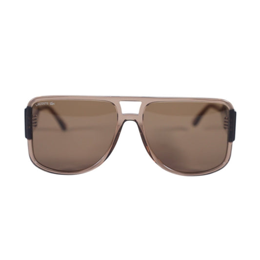 Lacoste Oversized Square Navigator Sunglasses - Light Brown / Brown