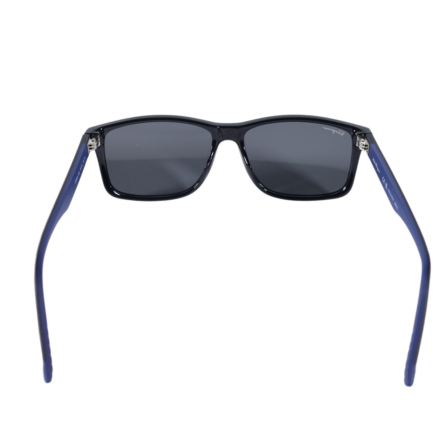 Salvatore Ferragamo Mens Rectangle Designer Sunglasses Black Blue Grey Lens