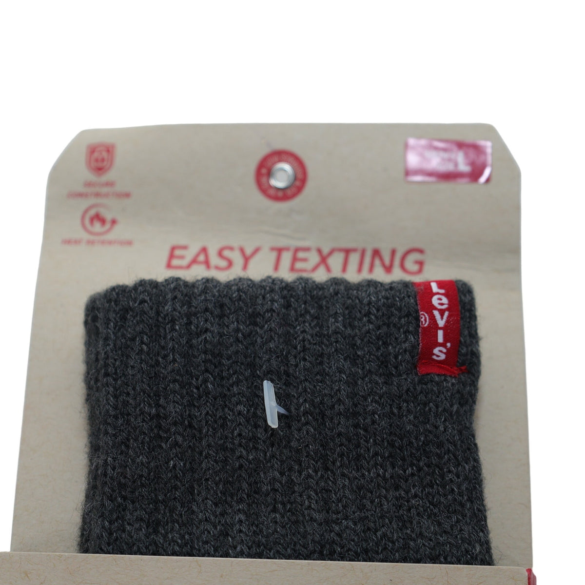 Levi's Men's Easy Texting Knit Winter Gloves - Large - Grey