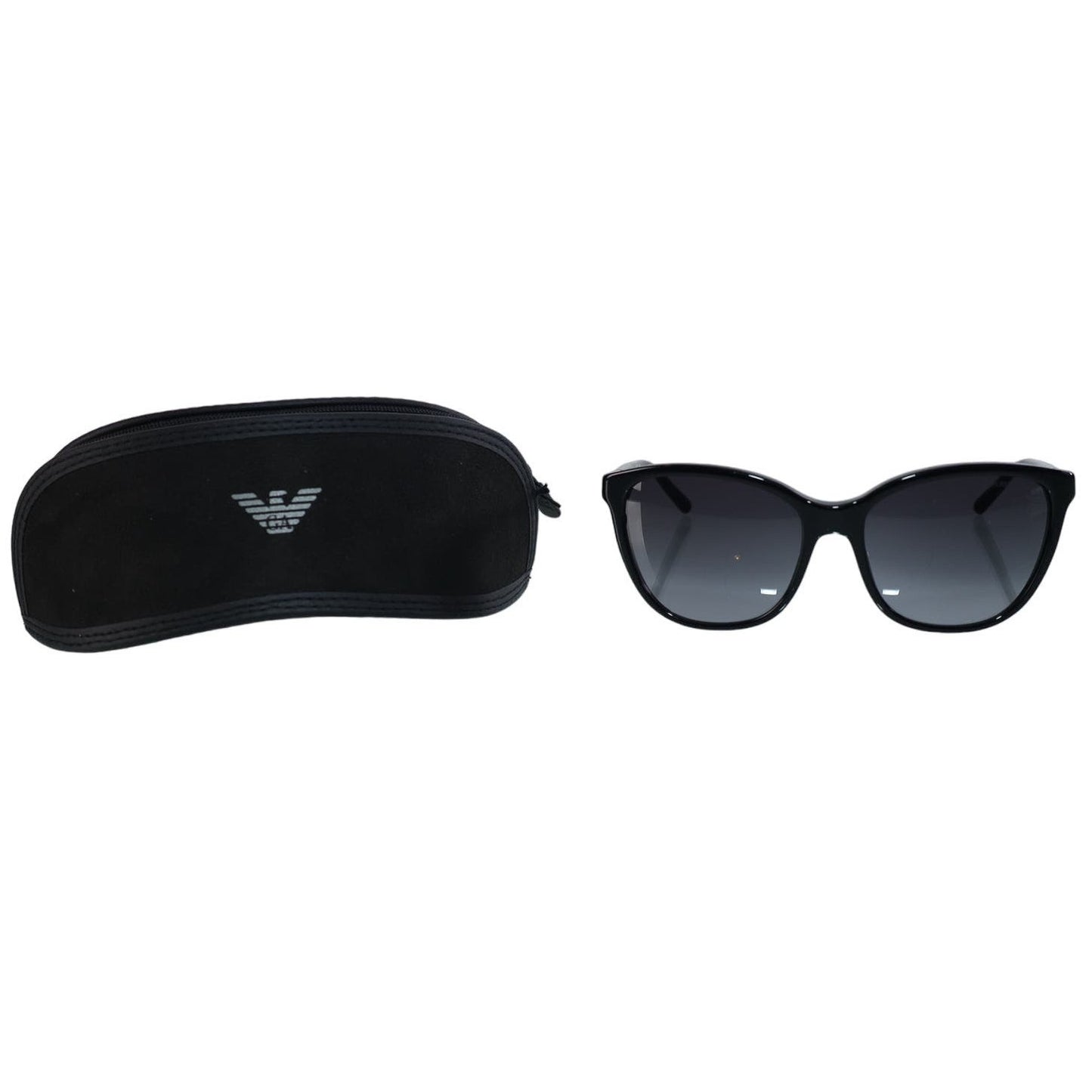 Emporio Armani Cat Eye Womens Sunglasses - Black/Gradient Grey