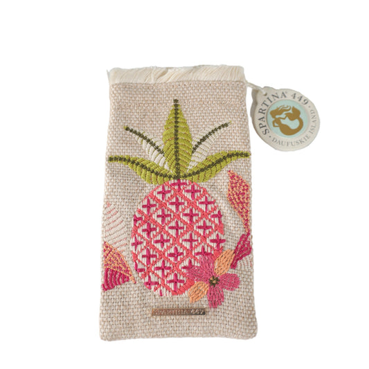 Spartina 449 Canvas Embroidered Sunglass Case - Callawassie Pineapple