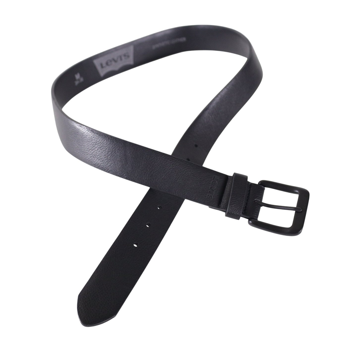 Levi’s Black Faux Leather Men’s Belt – Size 34/36 – Black Buckle