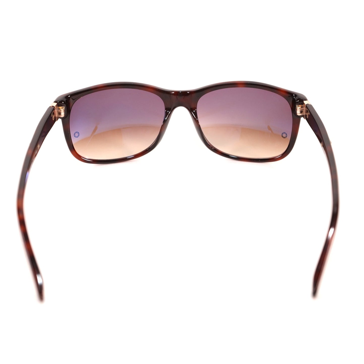 Montblanc Rectangle Men's Designer Sunglasses - Dark Brown Havana/Brown