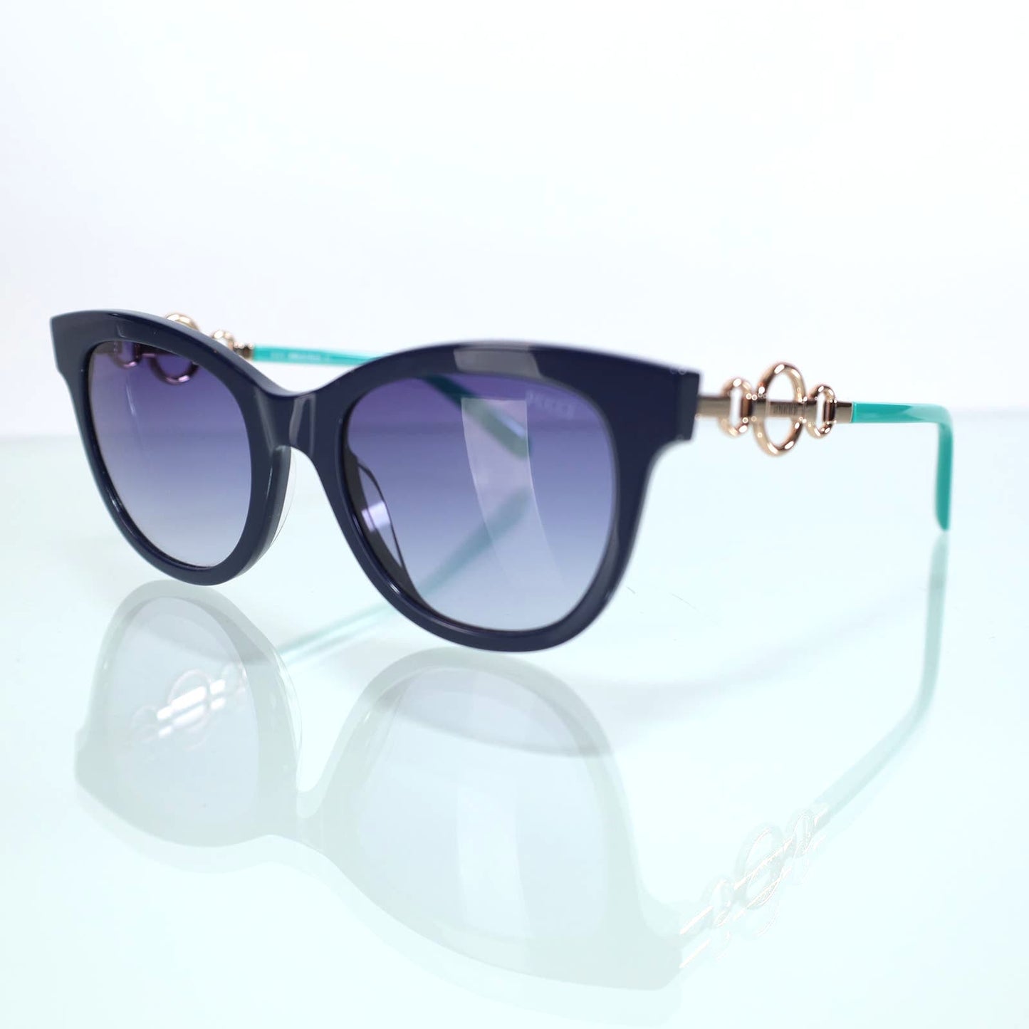 Emilio Pucci Blue Cat Eye Sunglasses - Shiny Blue/Gradient Blue