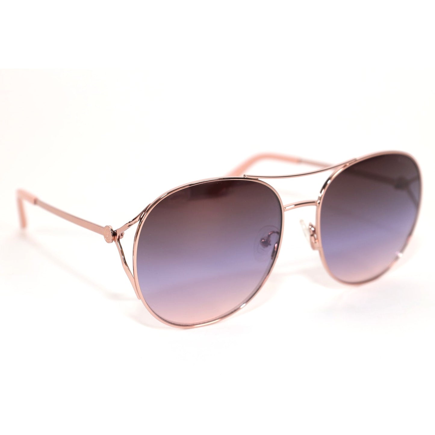 Guess Womens Round Aviator Sunglasses - Rose Gold / Smoke Mirror