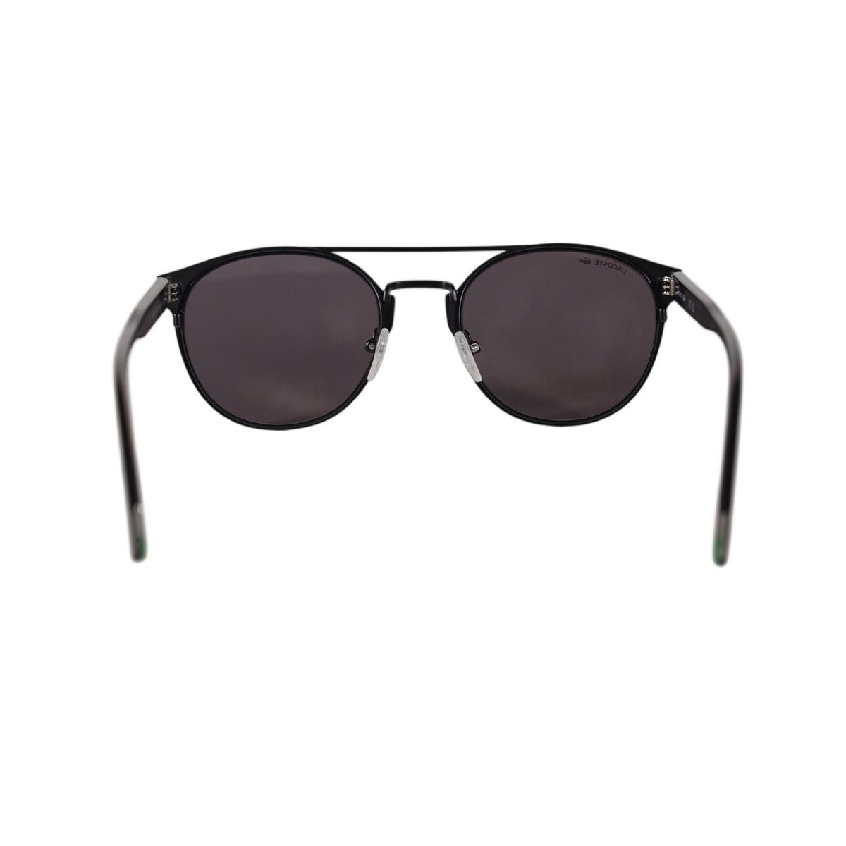 Lacoste Men's Round Metal Pilot Aviator Sunglasses - Matte Black / Grey