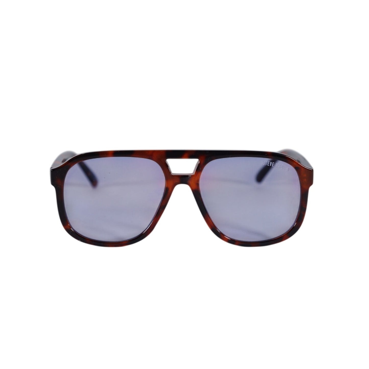 Steve Madden REGGY Modern Aviator Sunglasses - Tortoise / Blue Lens