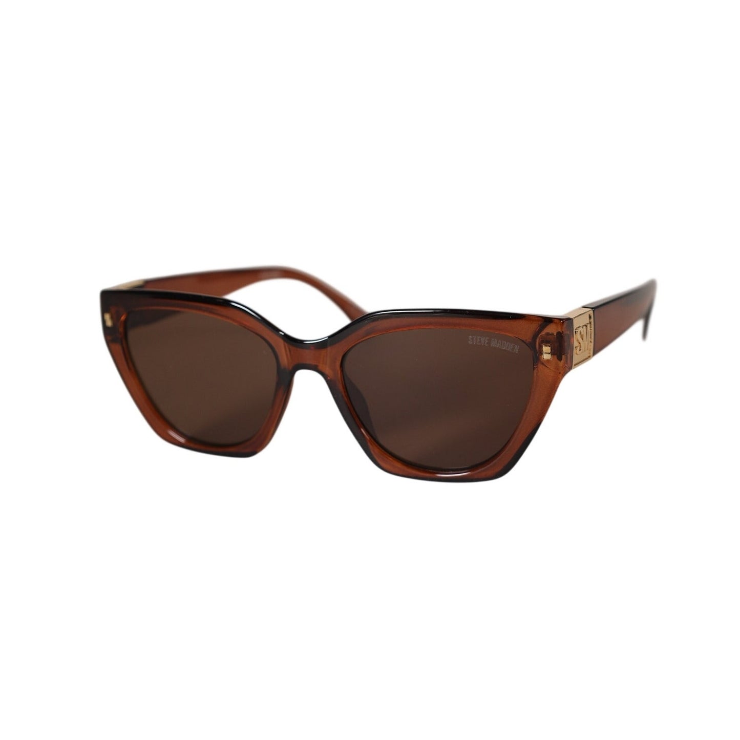 Steve Madden SHAINEY Cat Eye Women's Sunglasses - Transparent Chocolate Brown/Brown