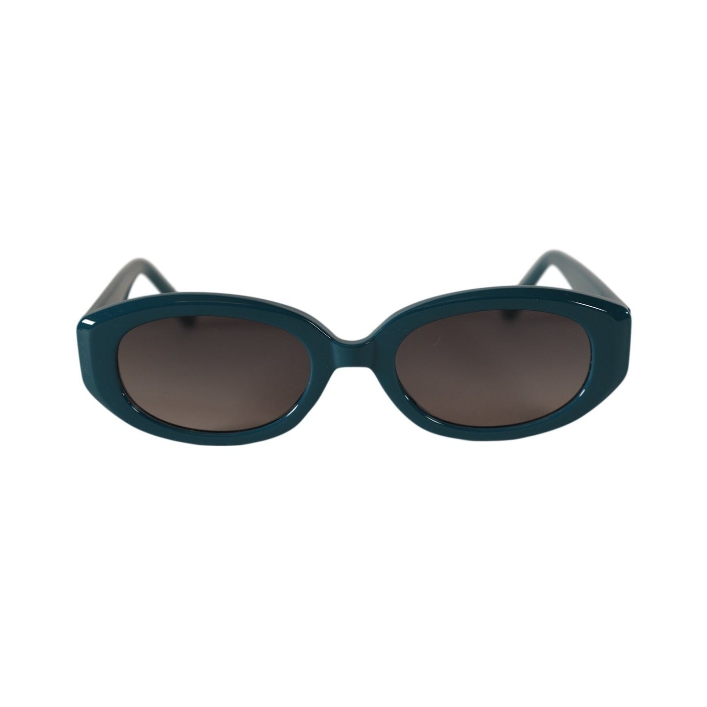 Fossil Slim Oval Cutoff Sunglasses - Teal Blue Green / Grey
