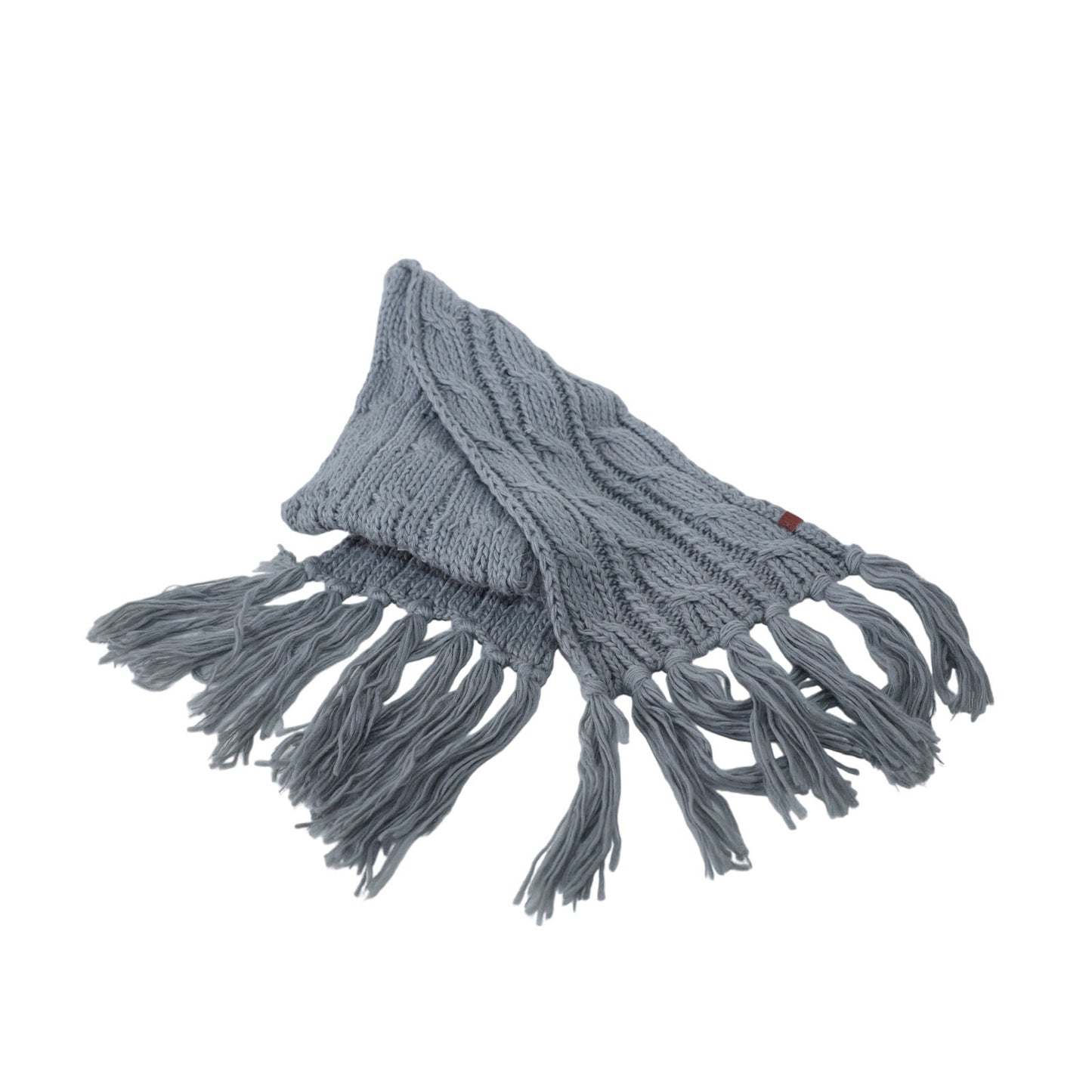 Bickley + Mitchell Amsterdam Knit Fringe Winter Scarf - Steel Grey