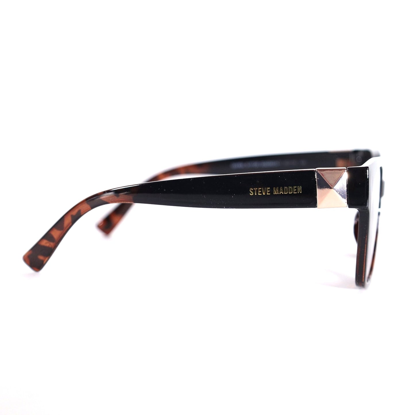 Steve Madden SAYRA Square Sunglasses - Black Tortoise / Smoke Gradient