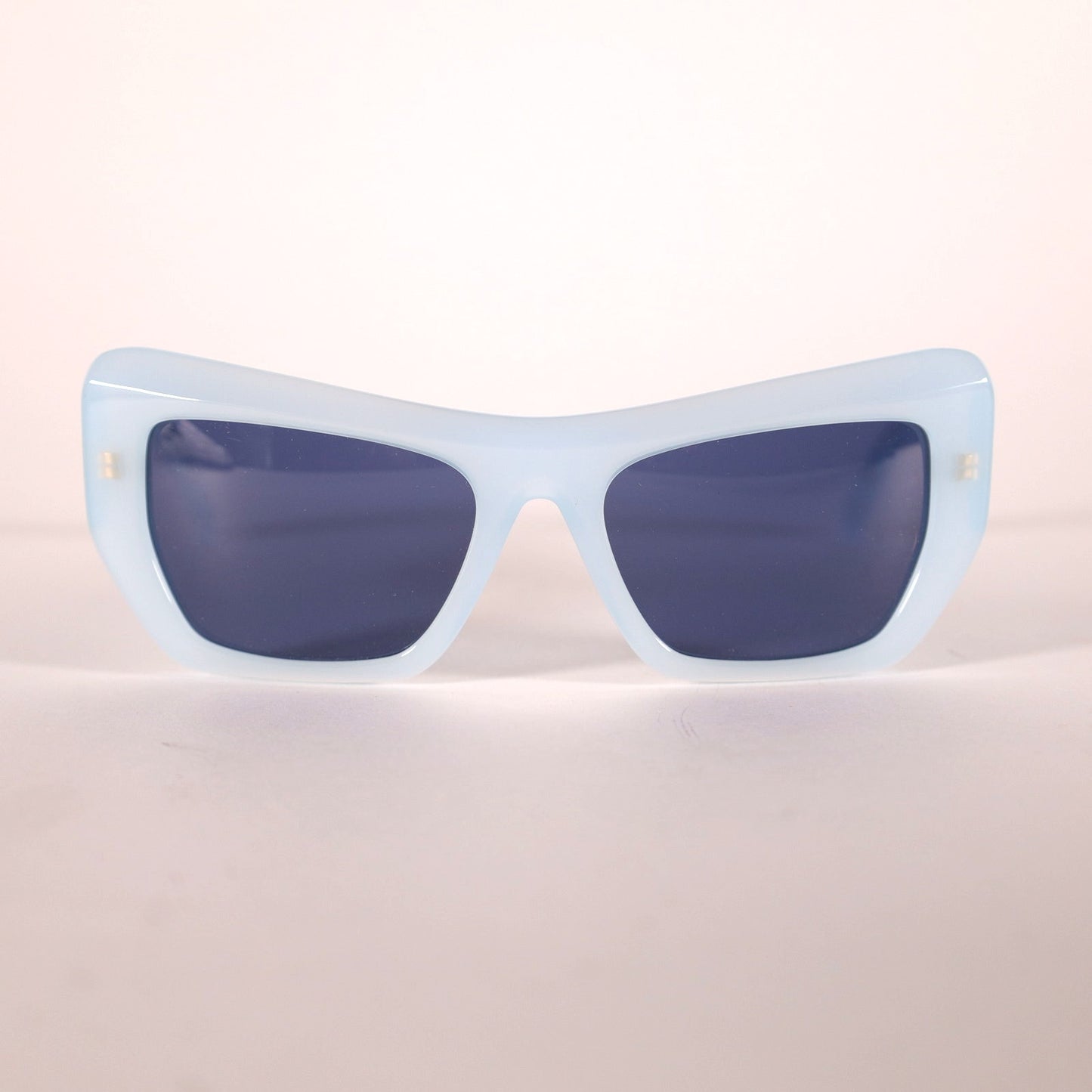 MCM Cat Eye Rectangle Sunglasses - Shiny Light Blue / Smoke