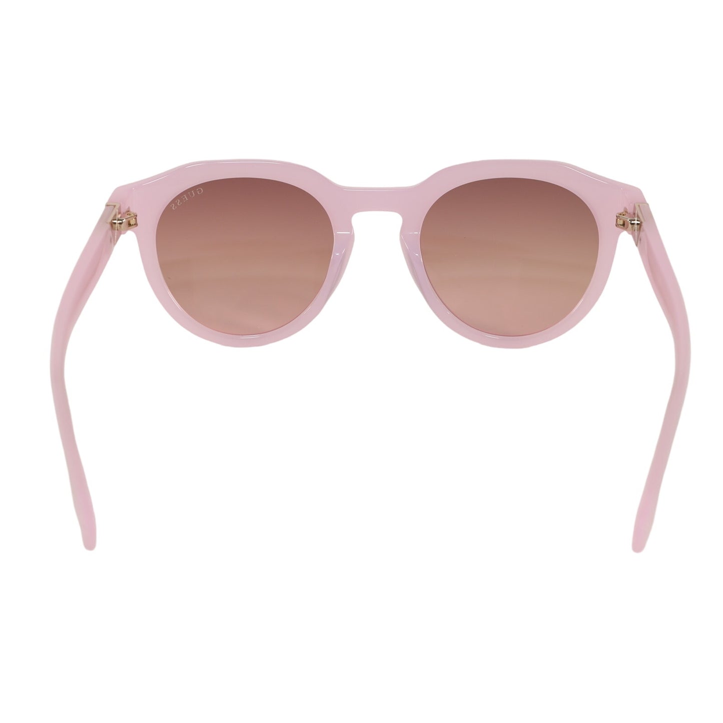 Guess Round Womens Sunglasses - Frosted Light Pink/Bordeaux Pink Mirror