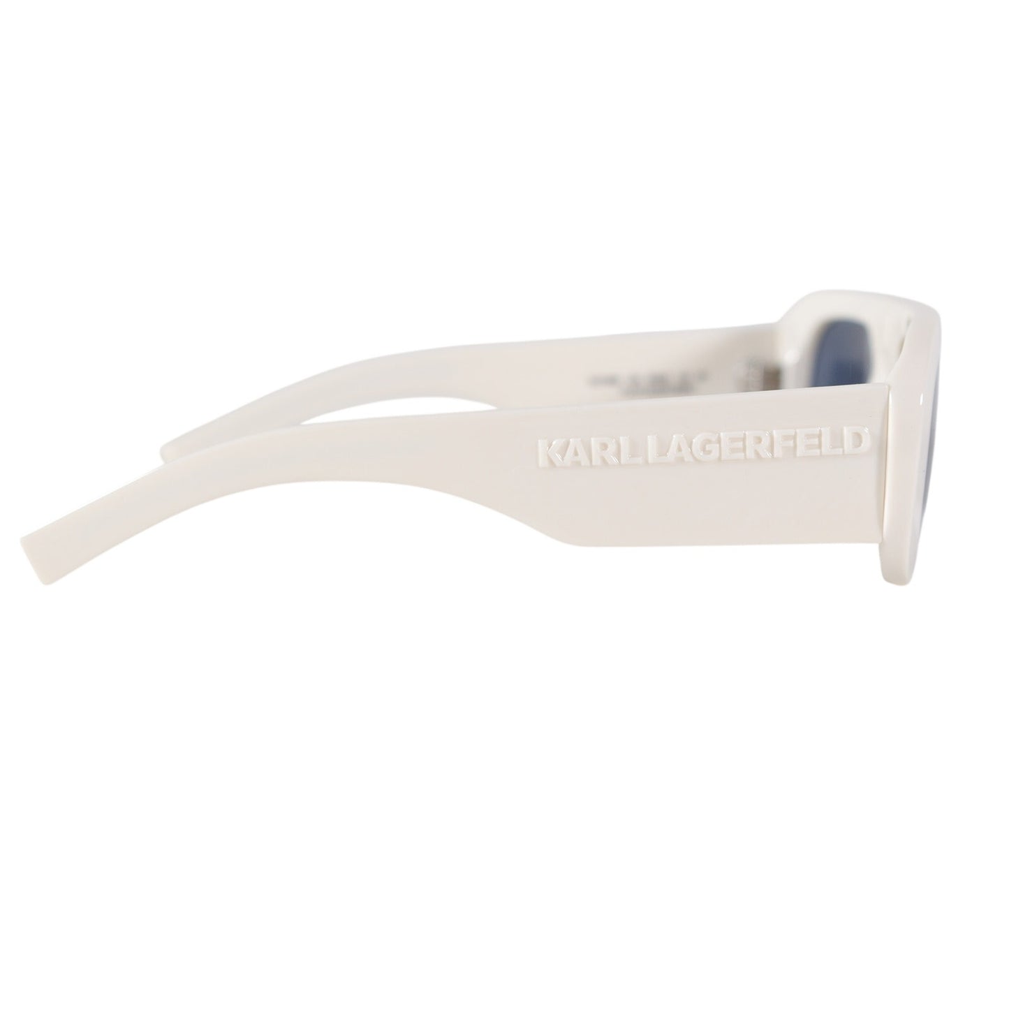 Karl Lagerfeld Oval Rectangle East West Mens Sunglasses - White / Blue
