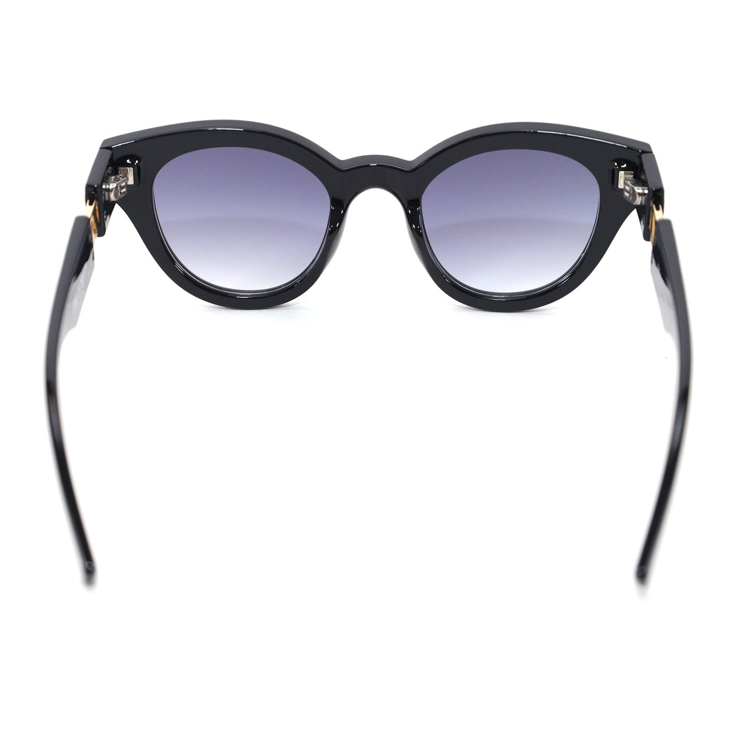 Le Specs Deja Nu Round Womens Sunglasses - Shiny Black