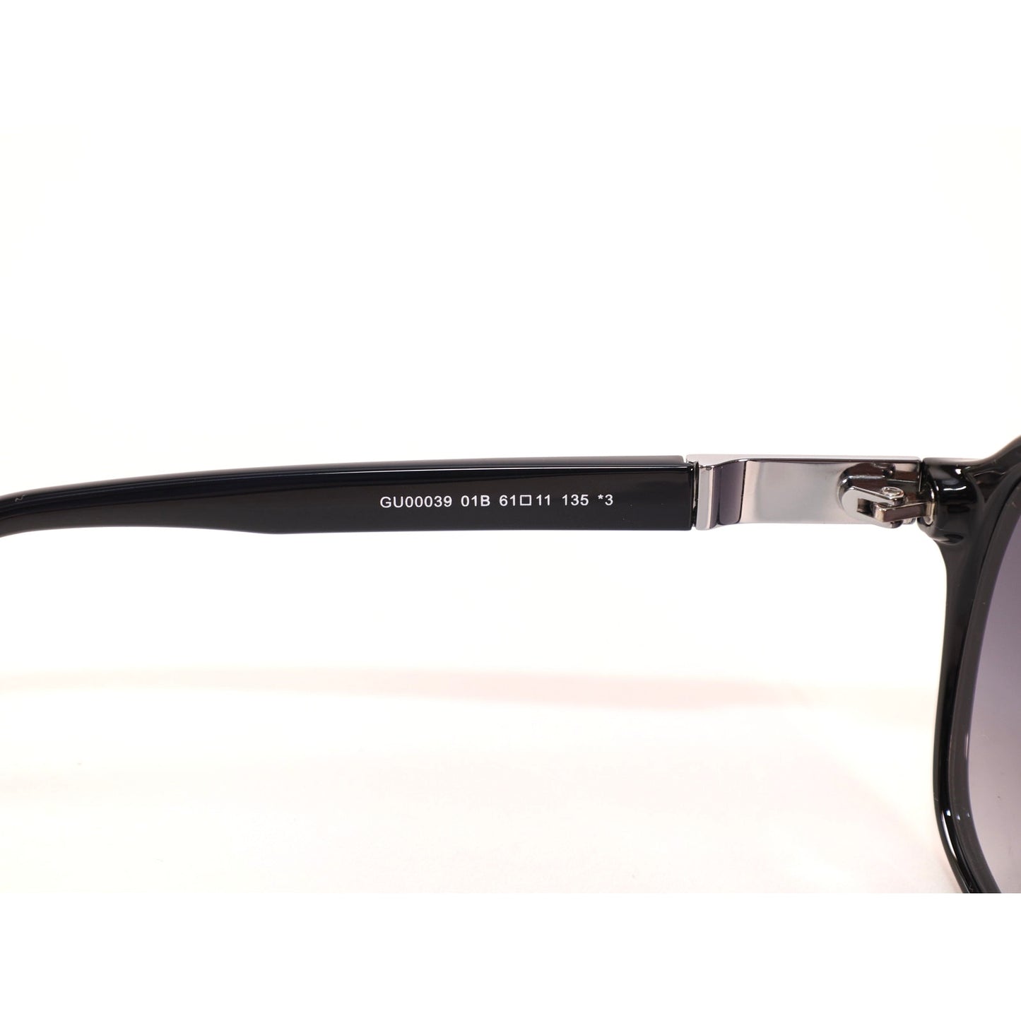 Guess Pilot Sunglasses - Shiny Black and Silver / Grey Gradient