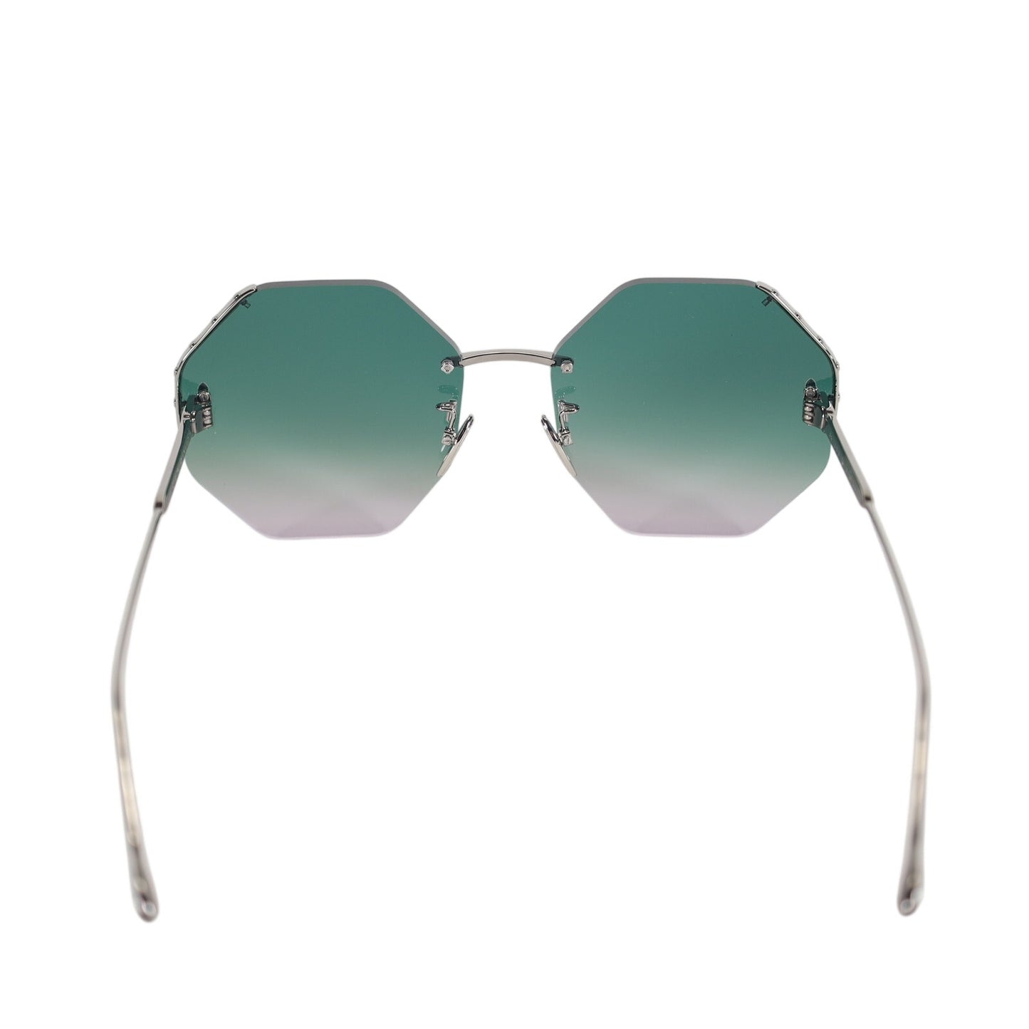 Isabel Marant Geometric Octagon Sunglasses – Green/Pink Gradient