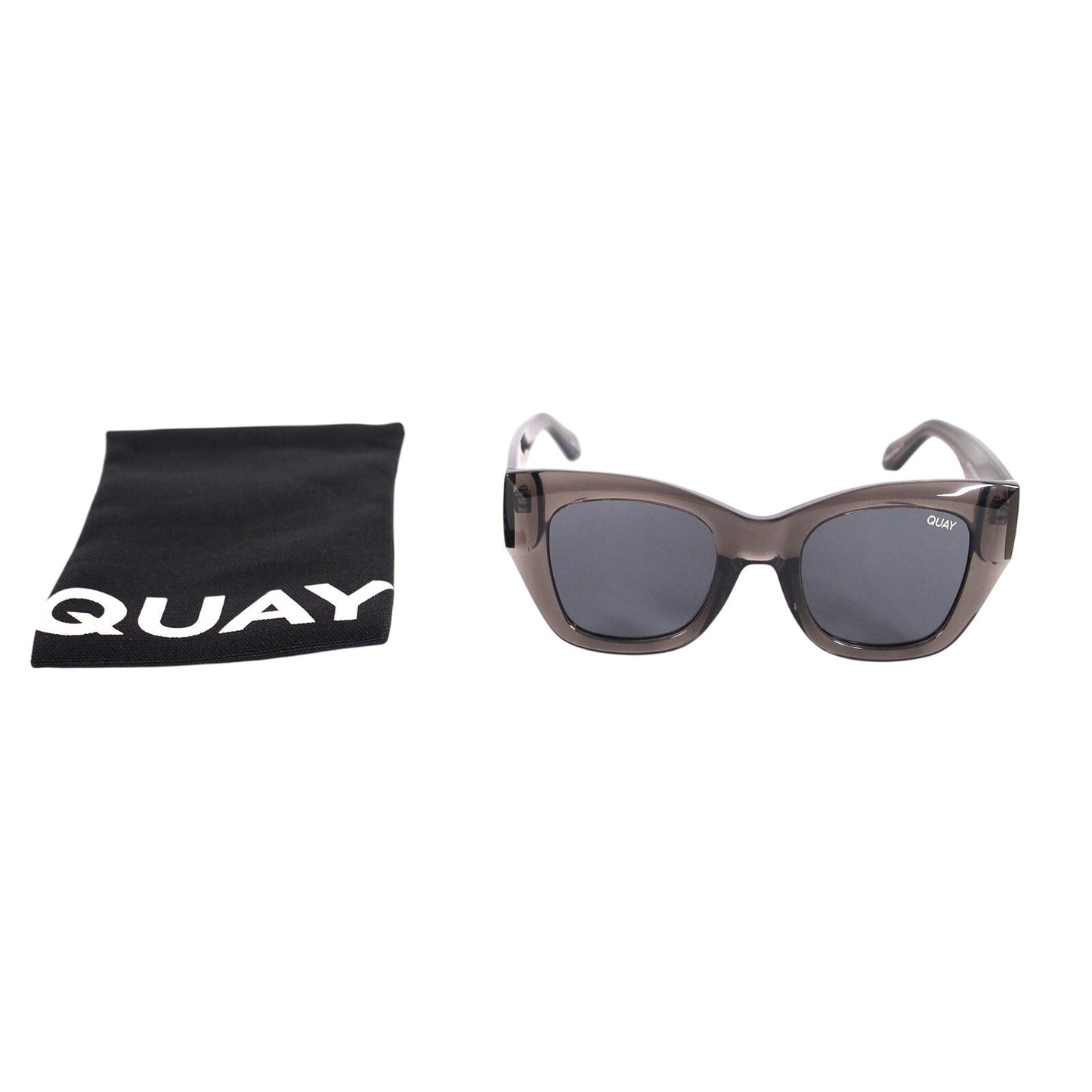 Quay Australia AFTER HOURS Bevel Sunglasses - Crystal Black / Smoke RX