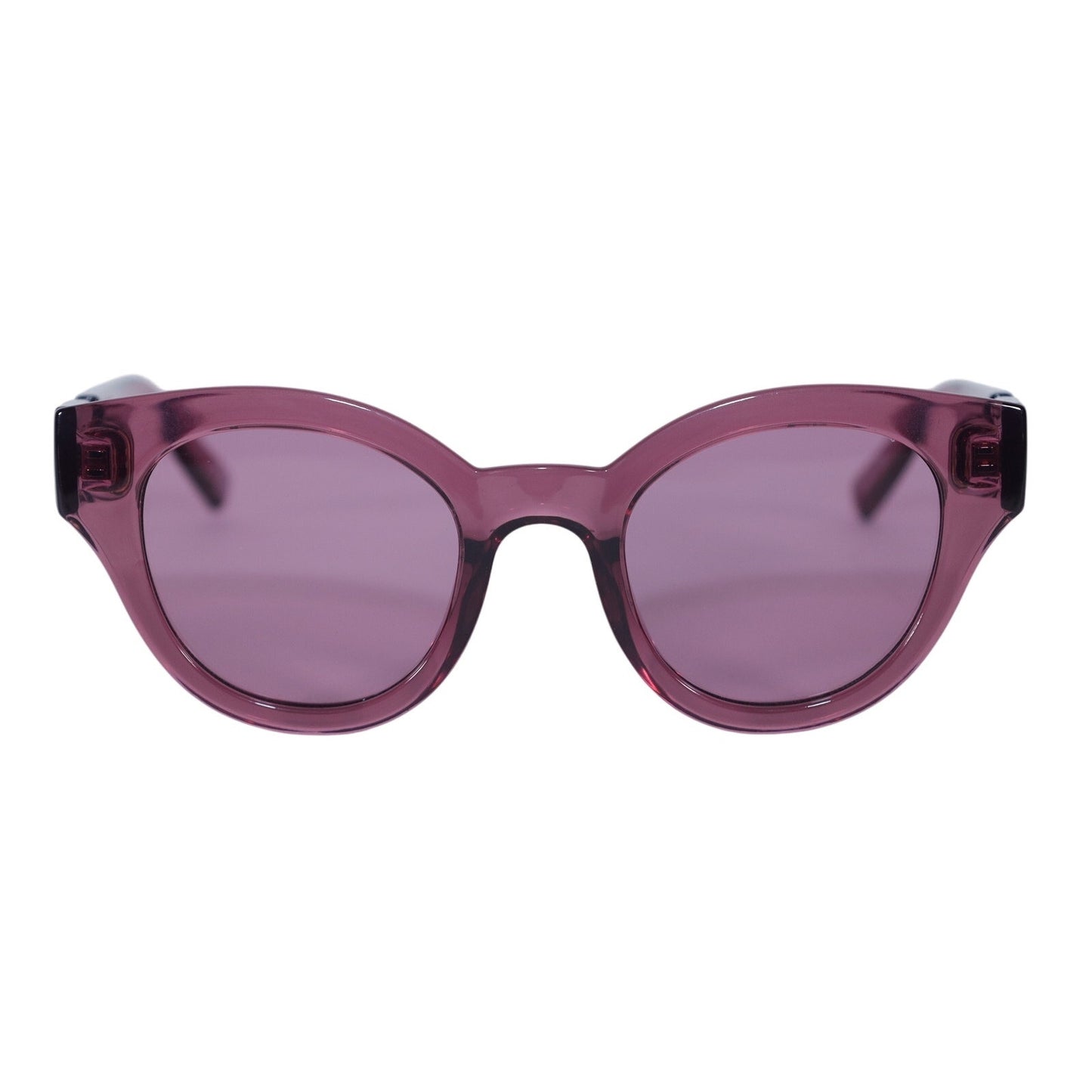 Le Specs DEJA NU Round Cat Eye Womens Sunglasses - Mulberry / Gold