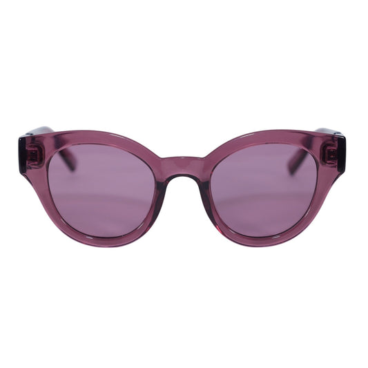 Le Specs DEJA NU Round Cat Eye Womens Sunglasses - Mulberry / Gold