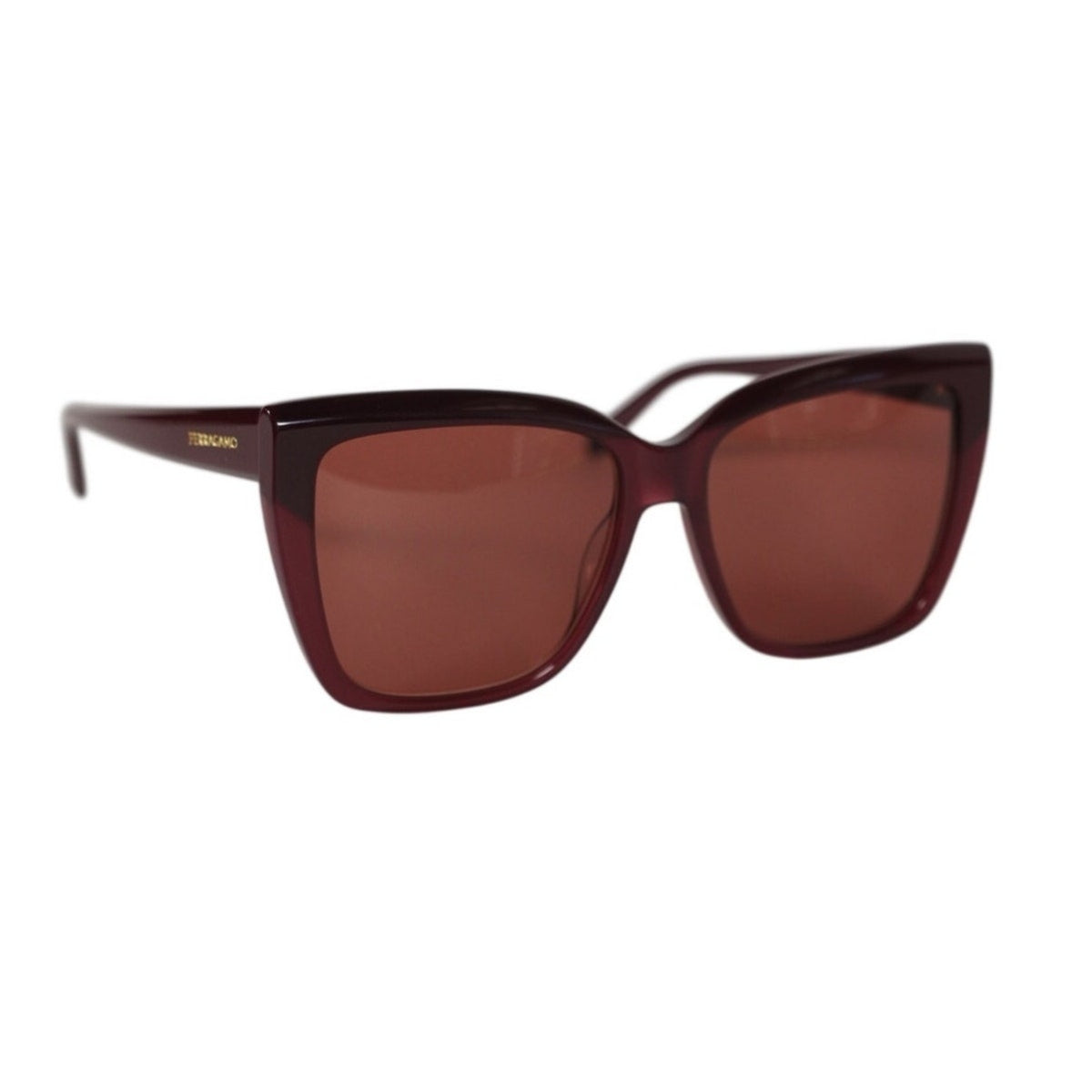 Salvatore Ferragamo Oversized Square Cat Eye Women's Sunglasses - Wine / Red