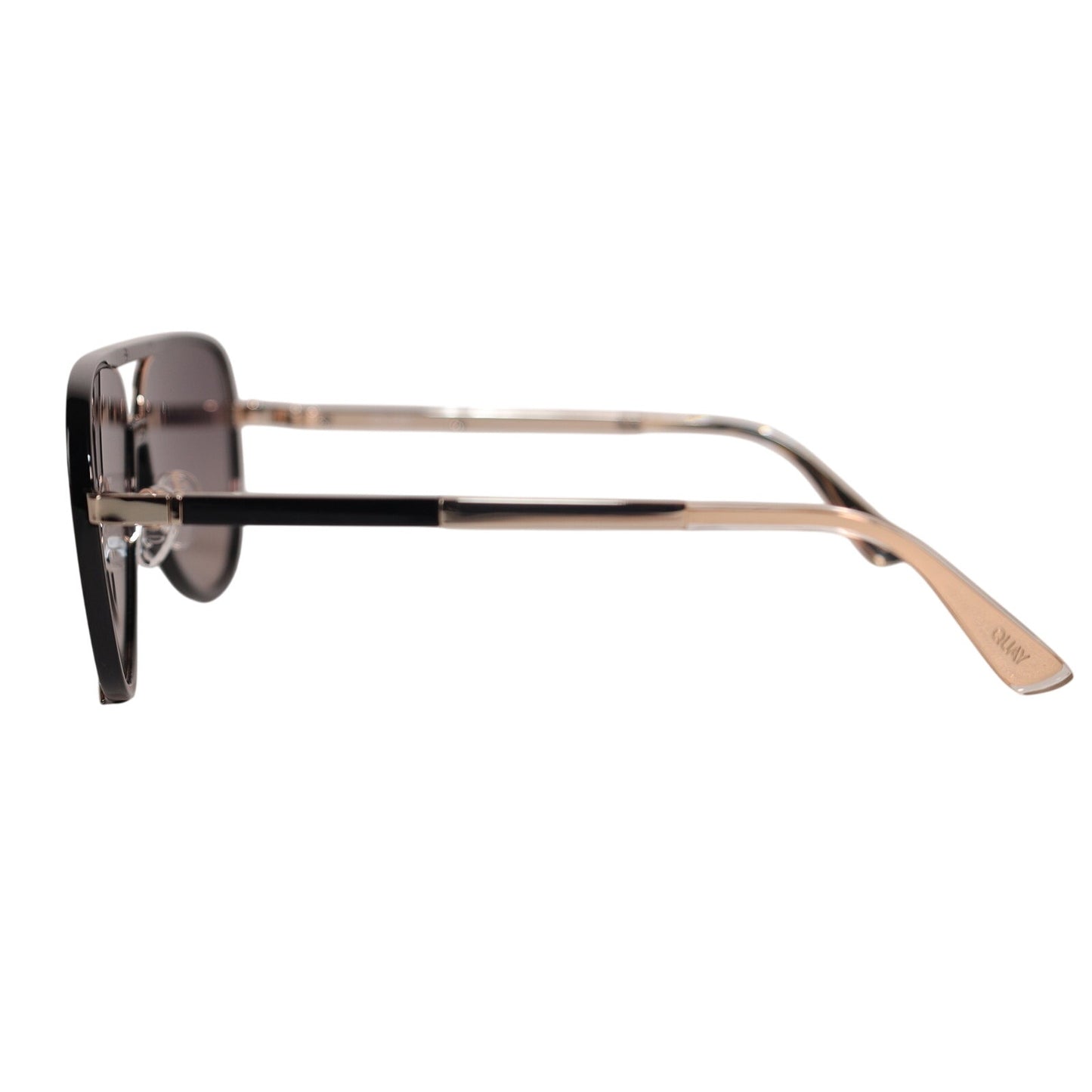 Quay Australia HIGH PROFILE Polarized Sunglasses - Black Gold / Smoke Taupe