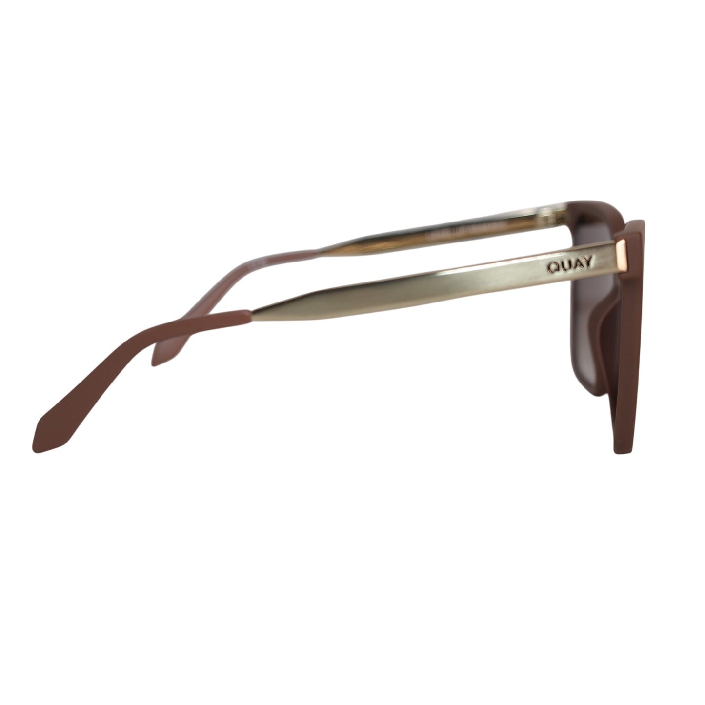 Quay Australia LEVEL UP REMIXED Square Sunglasses - Matte Doe / Brown