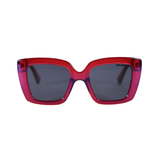 Steve Madden MAIA Oversized Square Sunglasses – Iridescent Purple Magenta/Red