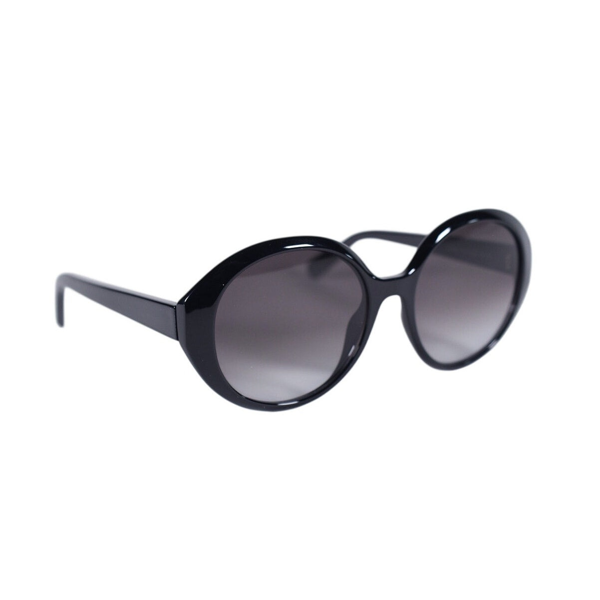 Salvatore Ferragamo Oval Round Women's Designer Sunglasses - Black / Grey