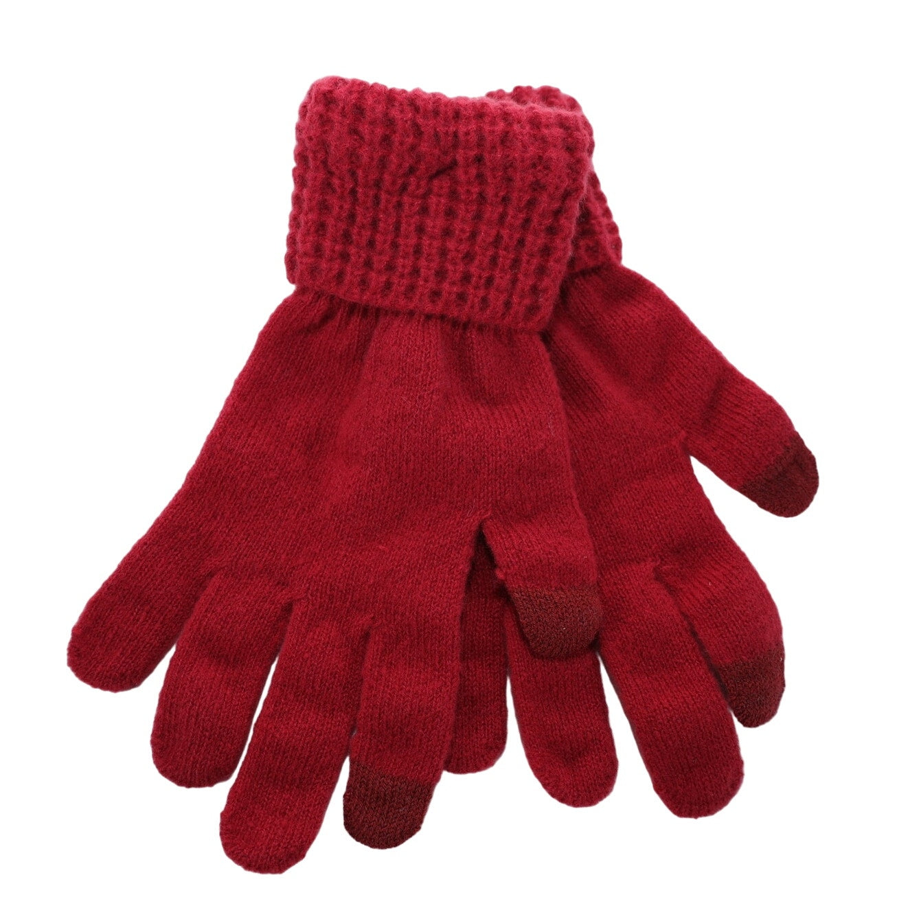 Style & Co Womens Winter Knit Gloves - One Size - Red