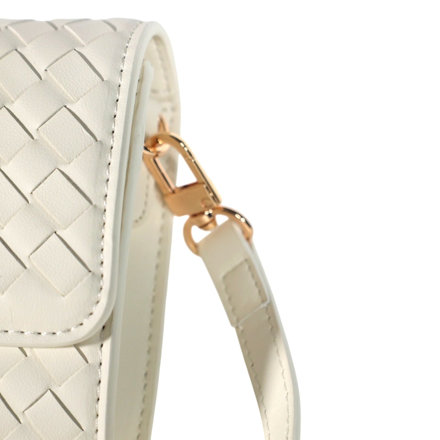 Few Moda East West Vegan Leather Clutch Bag with Crossbody Strap - Cream - NWT