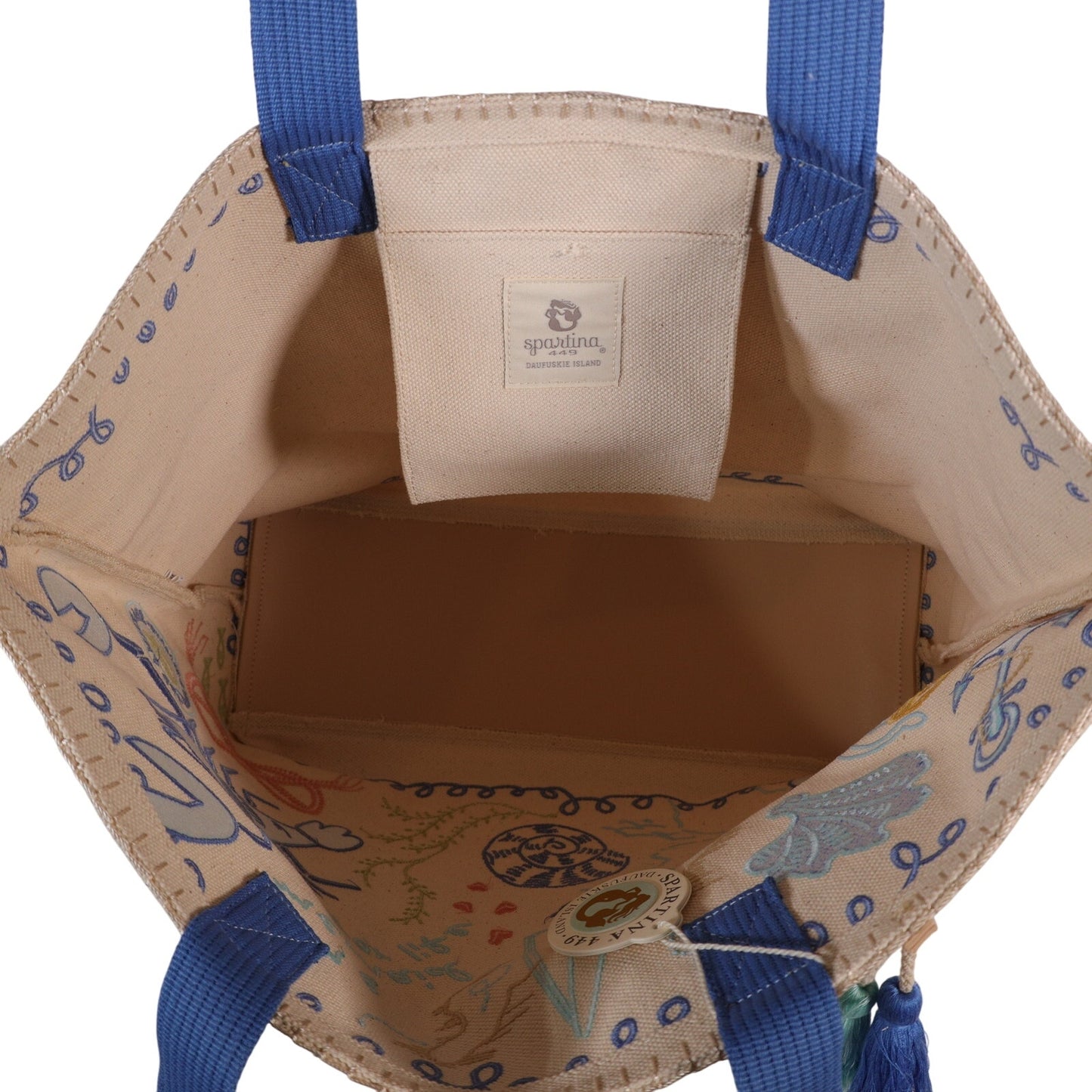 Spartina 449 Cotton Canvas Beach Tote – Overboard | Nautical Mermaid Print