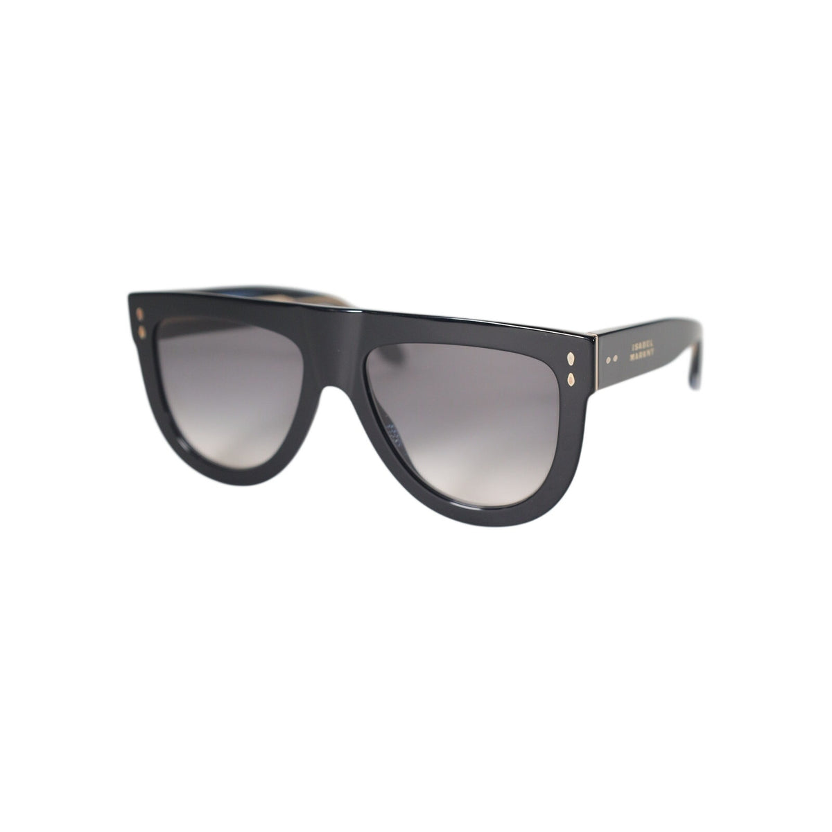 Isabel Marant Flat-Top Aviator Sunglasses – Black / Grey Gradient
