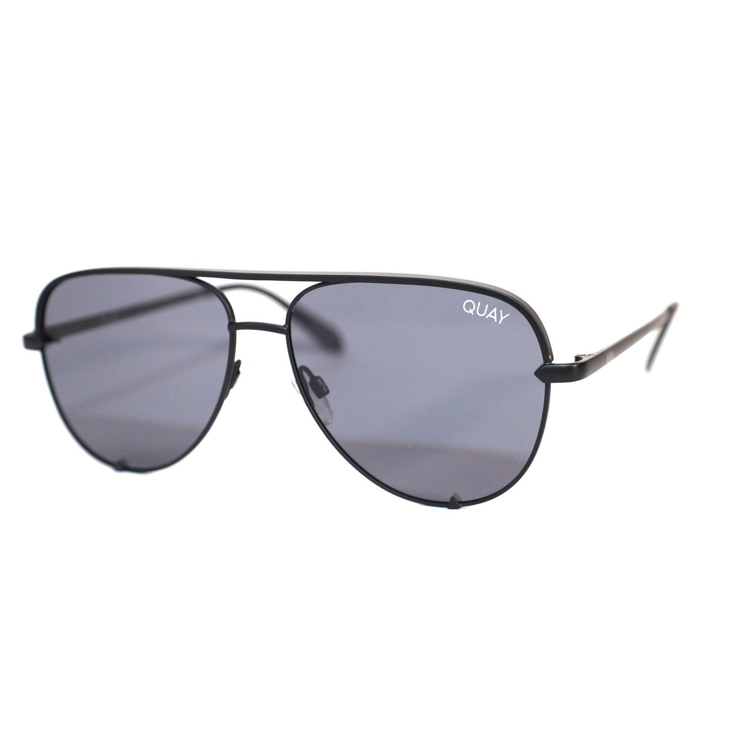 Quay Australia HIGH KEY MICRO Aviator Polarized Sunglasses - Black / Smoke