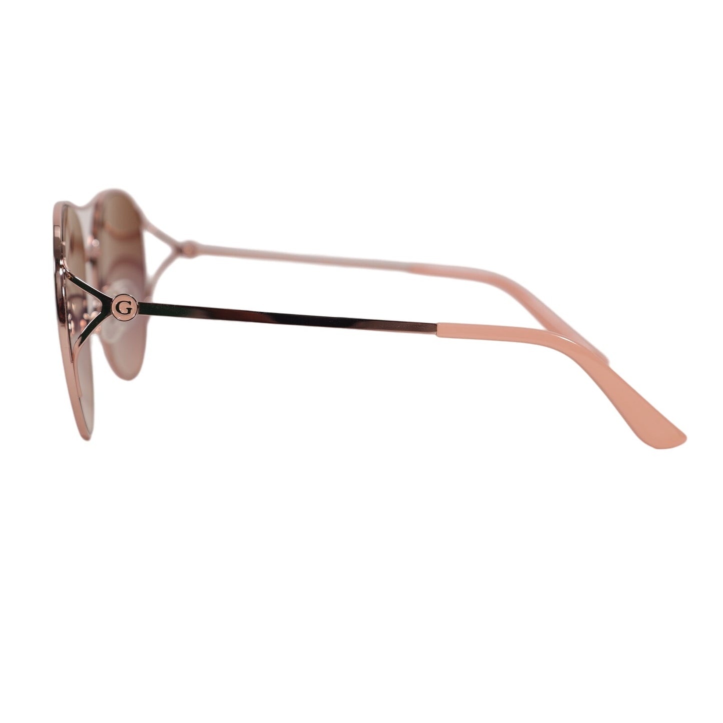 Guess Womens Round Aviator Sunglasses - Rose Gold / Smoke Mirror