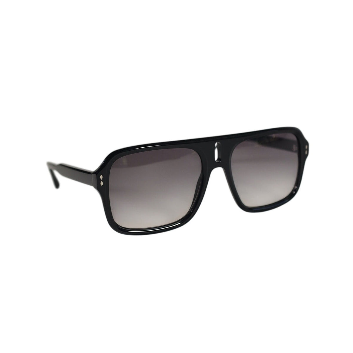 Isabel Marant Square Designer Sunglasses - Shiny Black / Grey Gradient