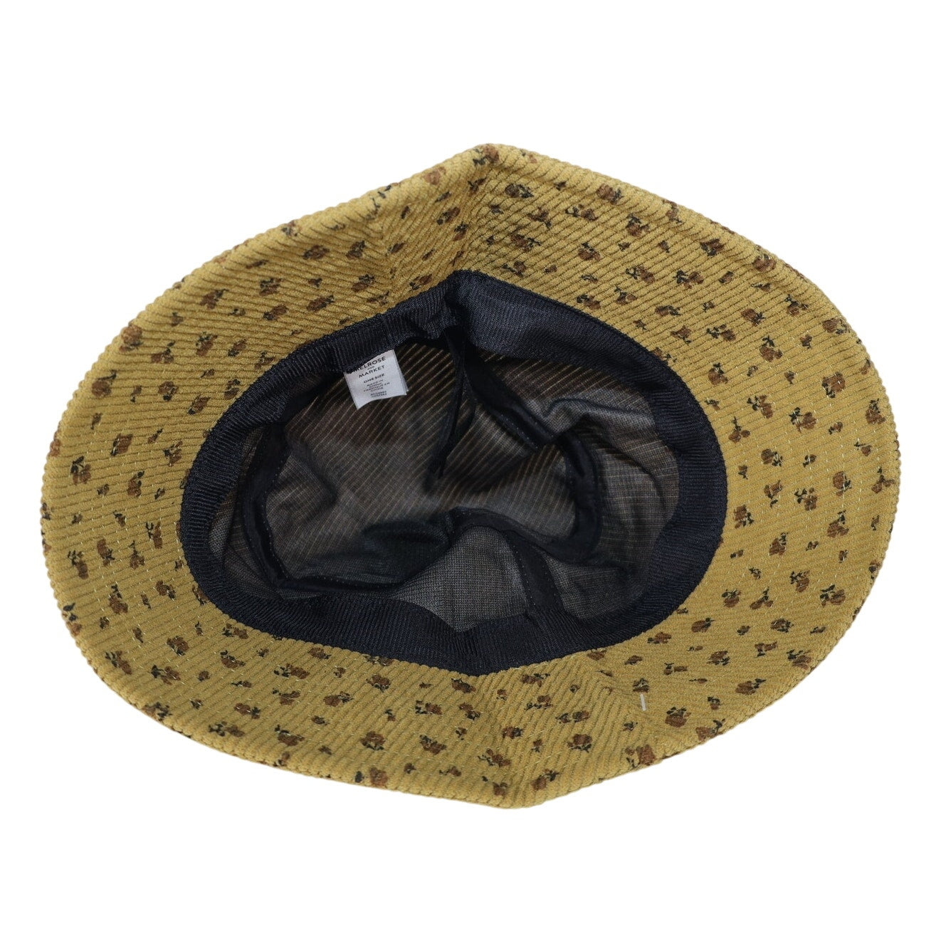 Melrose and Market Corduroy Bucket Hat - One Size - Yellow Floral