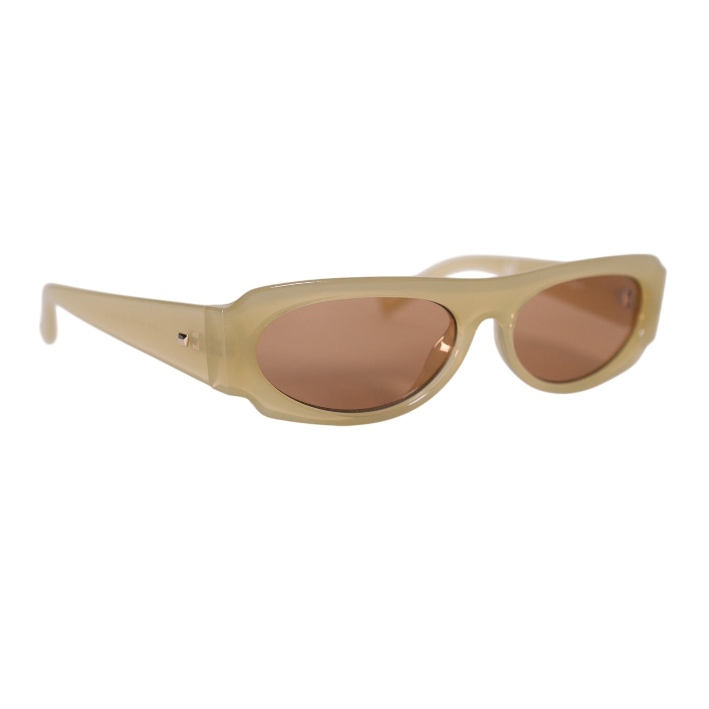 Le Specs LONG NIGHTS Narrow Rectangle Sunglasses - Pistachio / Brown