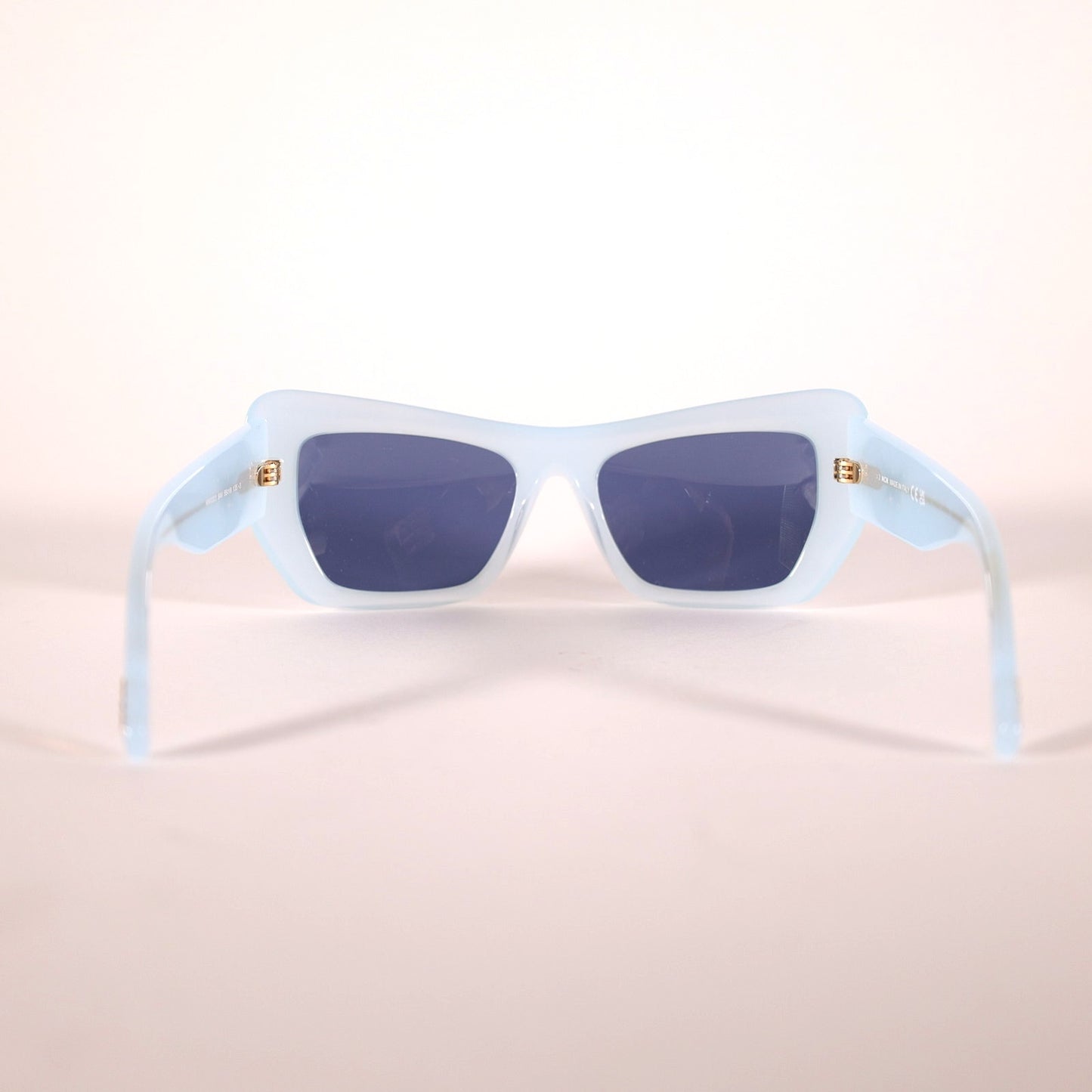 MCM Cat Eye Rectangle Sunglasses - Shiny Light Blue / Smoke