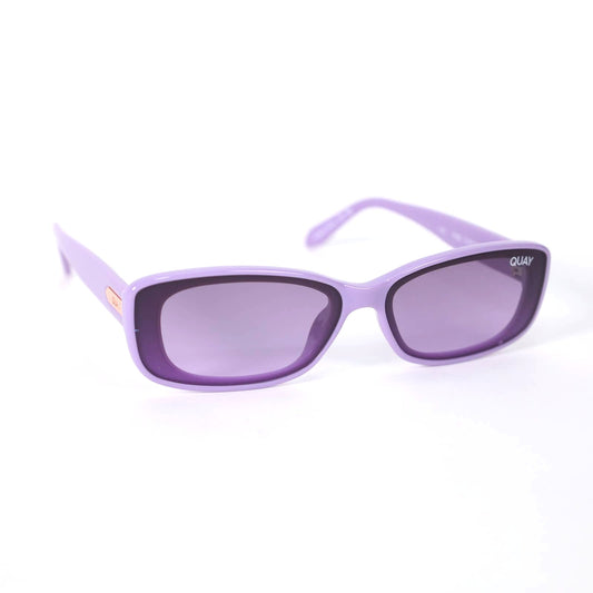 Quay Australia VIBE CHECK Narrow Rectangle Sunglasses - Purple/Purple