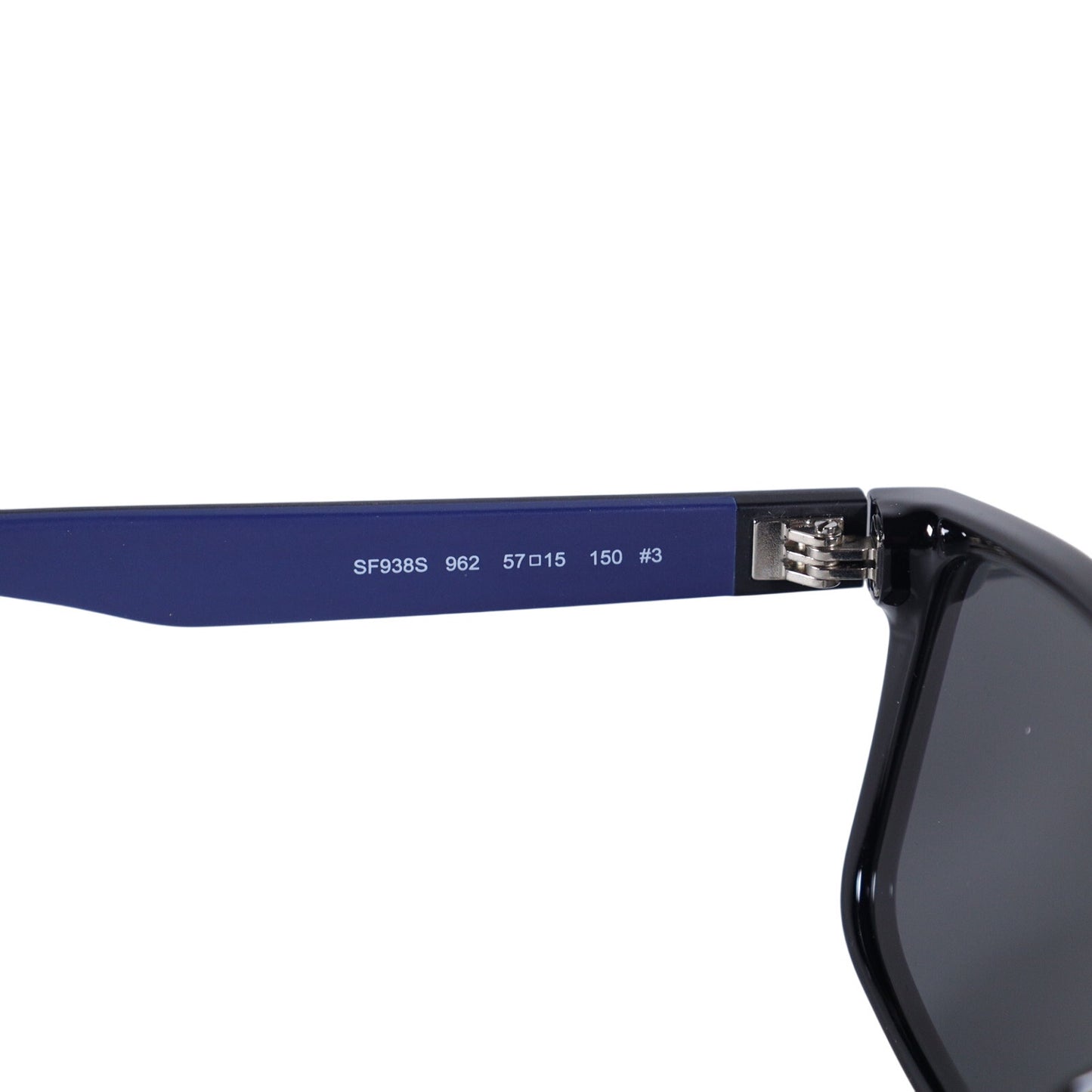 Salvatore Ferragamo Mens Rectangle Designer Sunglasses Black Blue Grey Lens