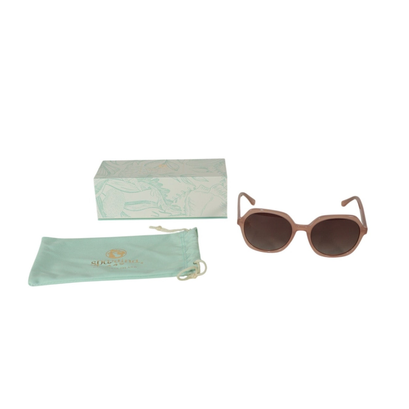 Spartina 449 Calibogue Round Polarized Sunglasses - Rose Pink / Brown