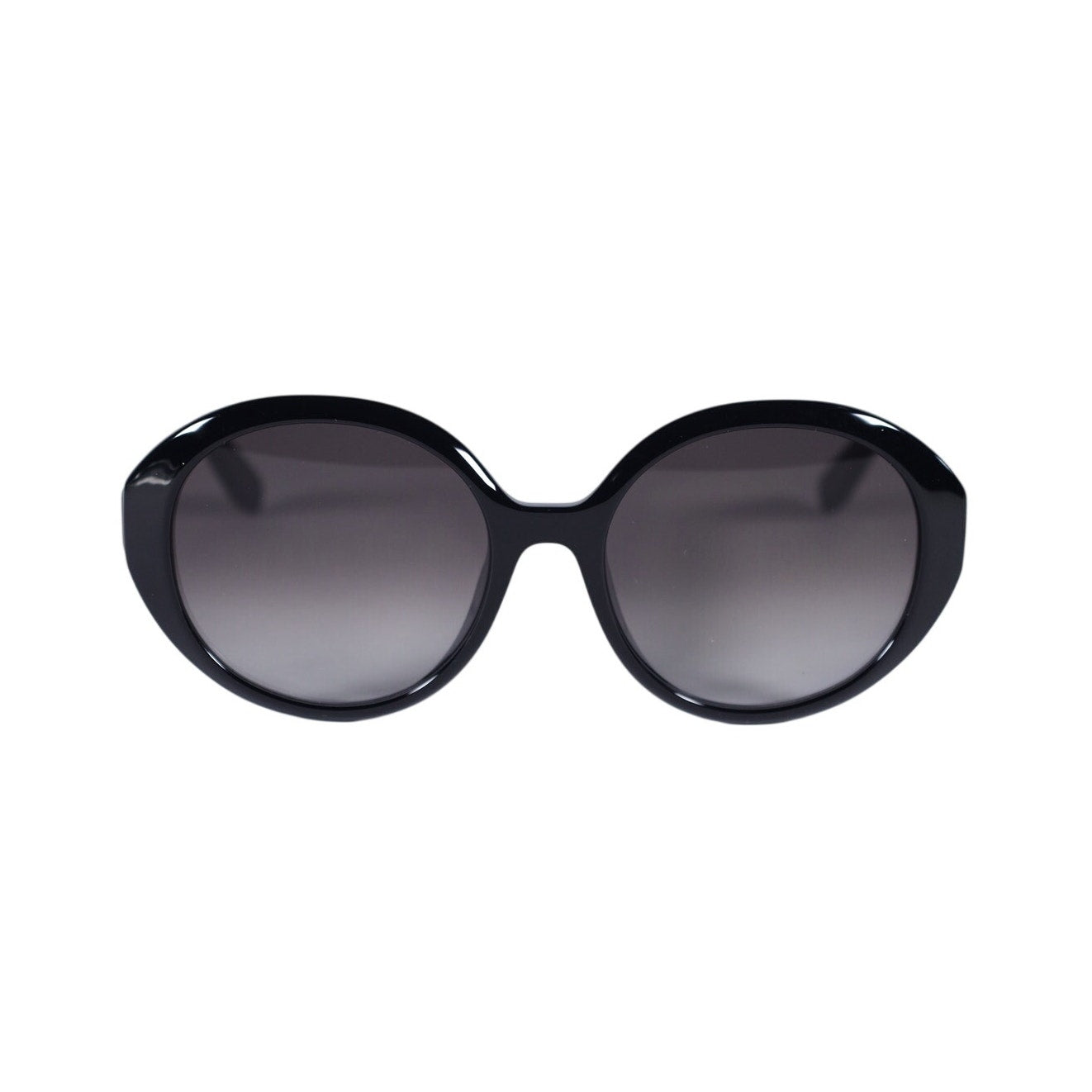Salvatore Ferragamo Oval Round Women's Designer Sunglasses - Black / Grey