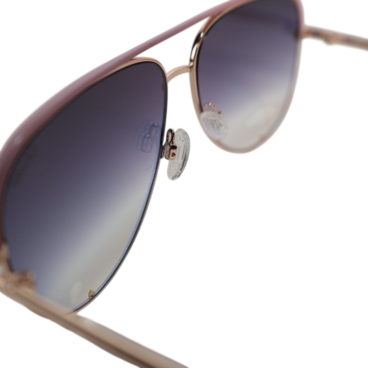 Quay Australia HIGH KEY CONTRAST Aviator Sunglasses - Rose Gold / Black Fade