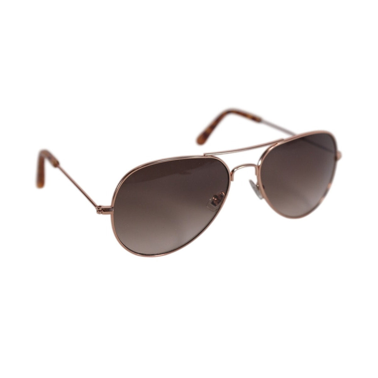 Fossil Classic Metal Aviator Sunglasses - Rose Gold / Gradient Brown