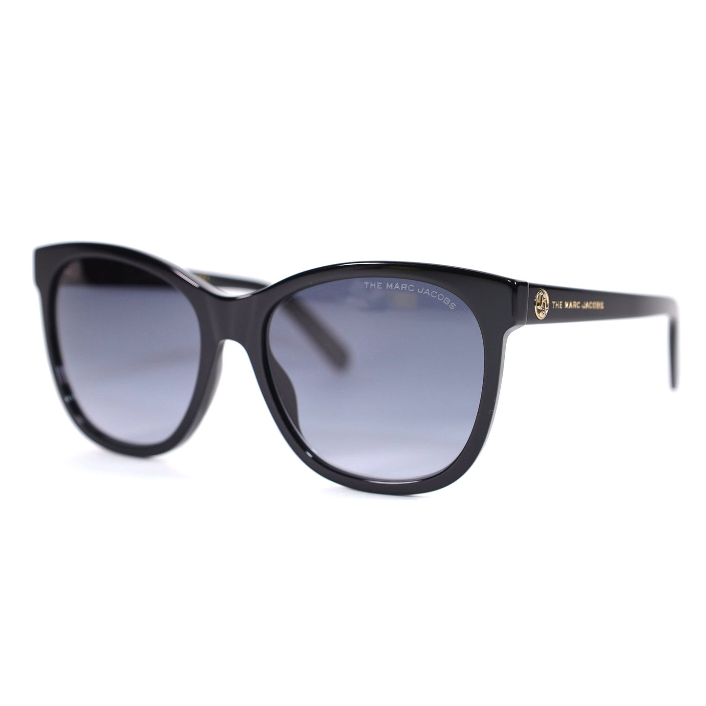 Marc Jacobs Cat Eye Womens Sunglasses - Shiny Black / Grey Gradient